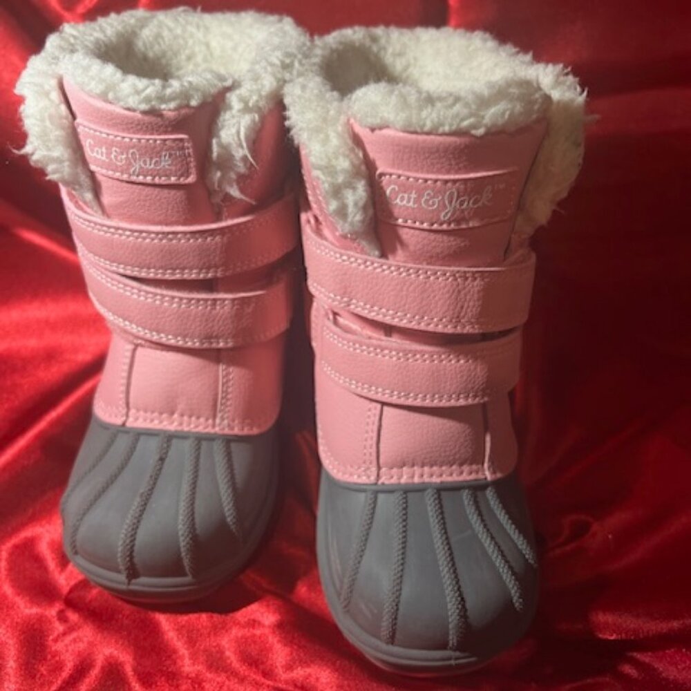 Cat & Jack Toddler Denver Winter Boots two-tone pink/grey color scheme size 9